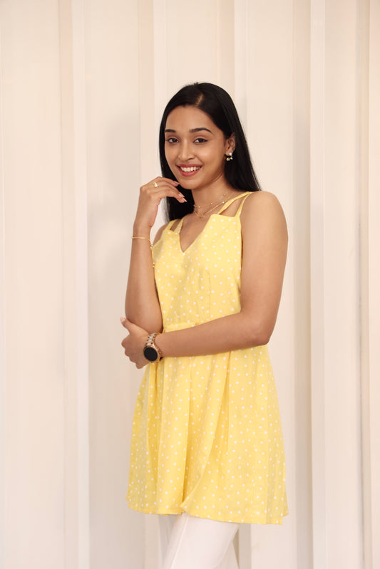 Yellow polka dot top