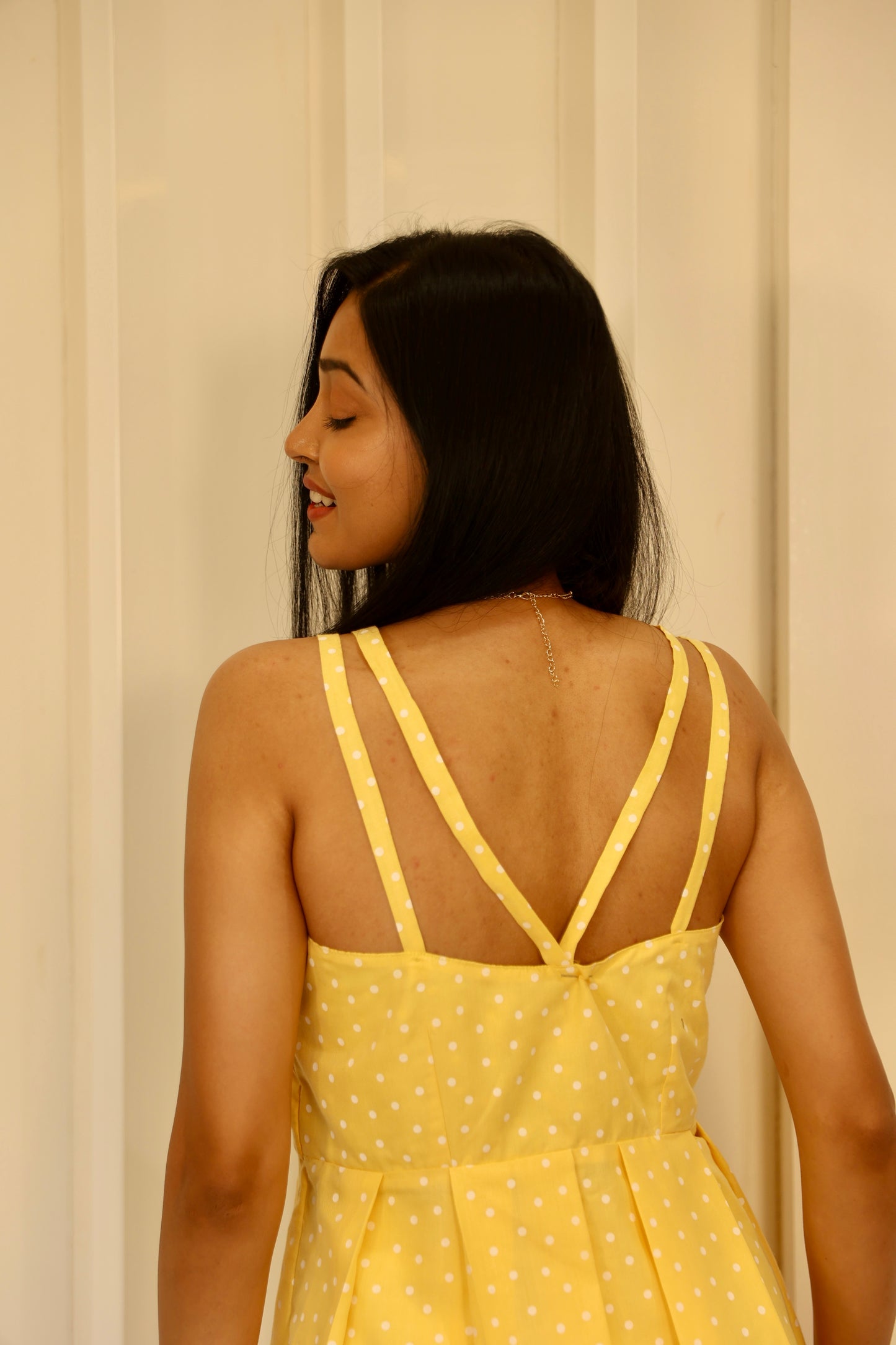 Yellow polka dot top