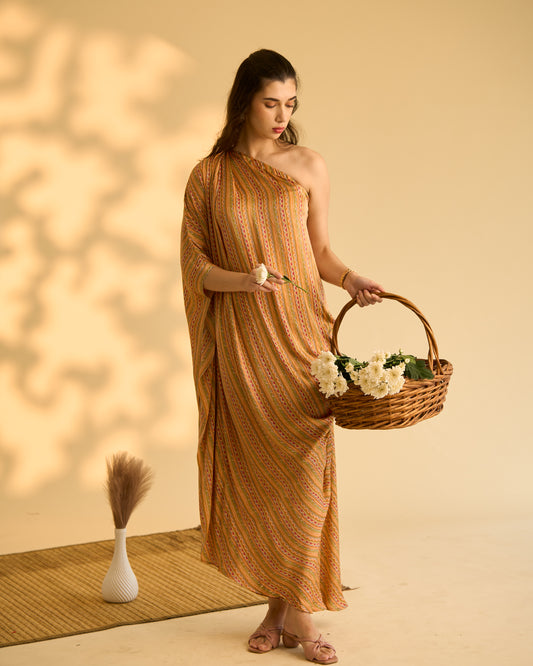 Aztec One Shoulder Dress