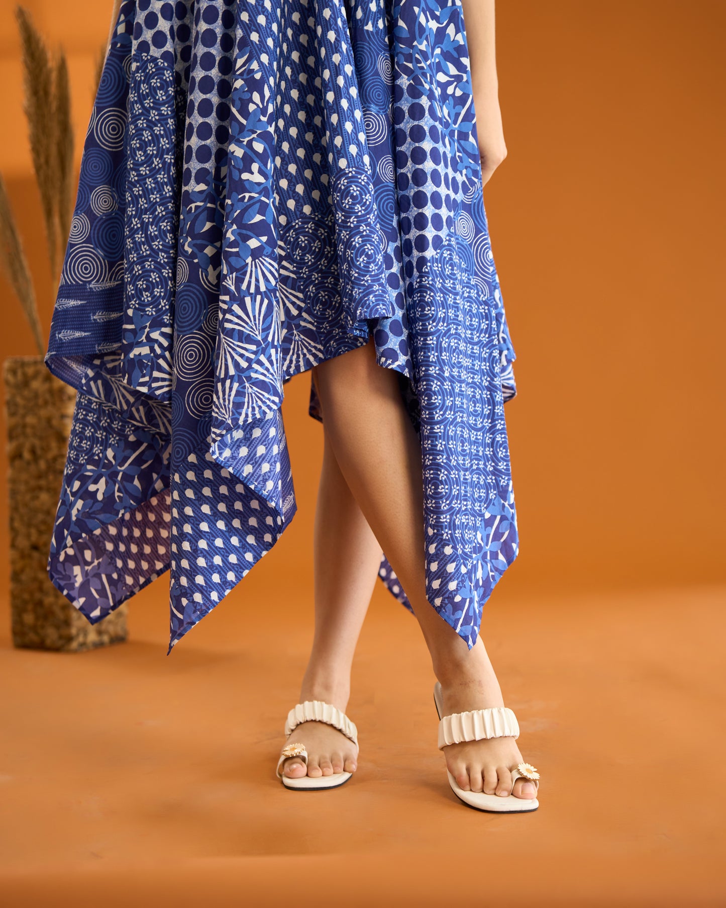 Indigo High Low Flare Dress