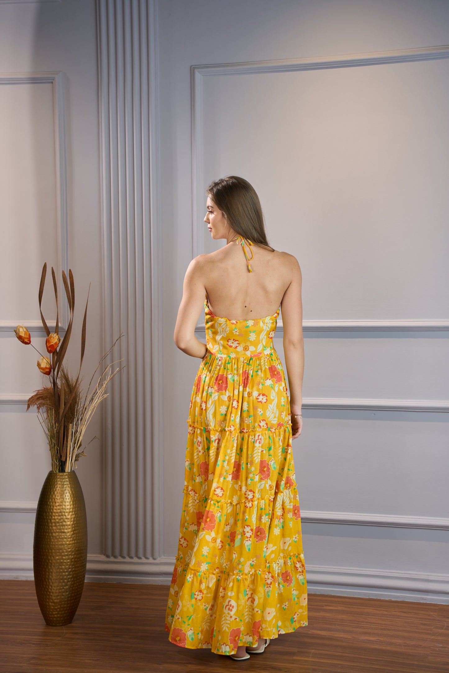 Rose Halter Neck Dress