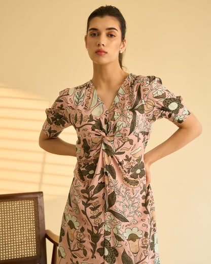Pink and Green Knot Dress