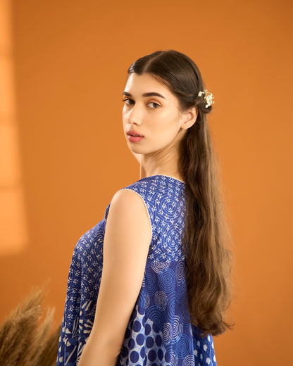 Indigo High Low Flare Dress