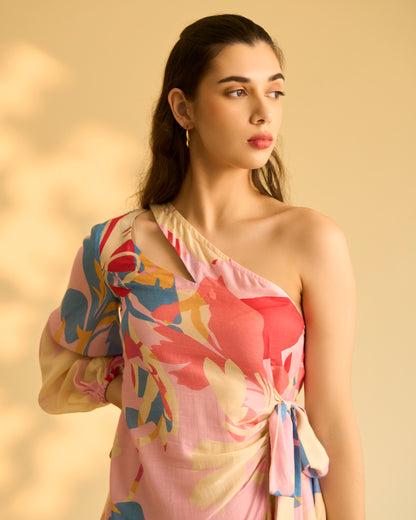Abstract Frill Dress