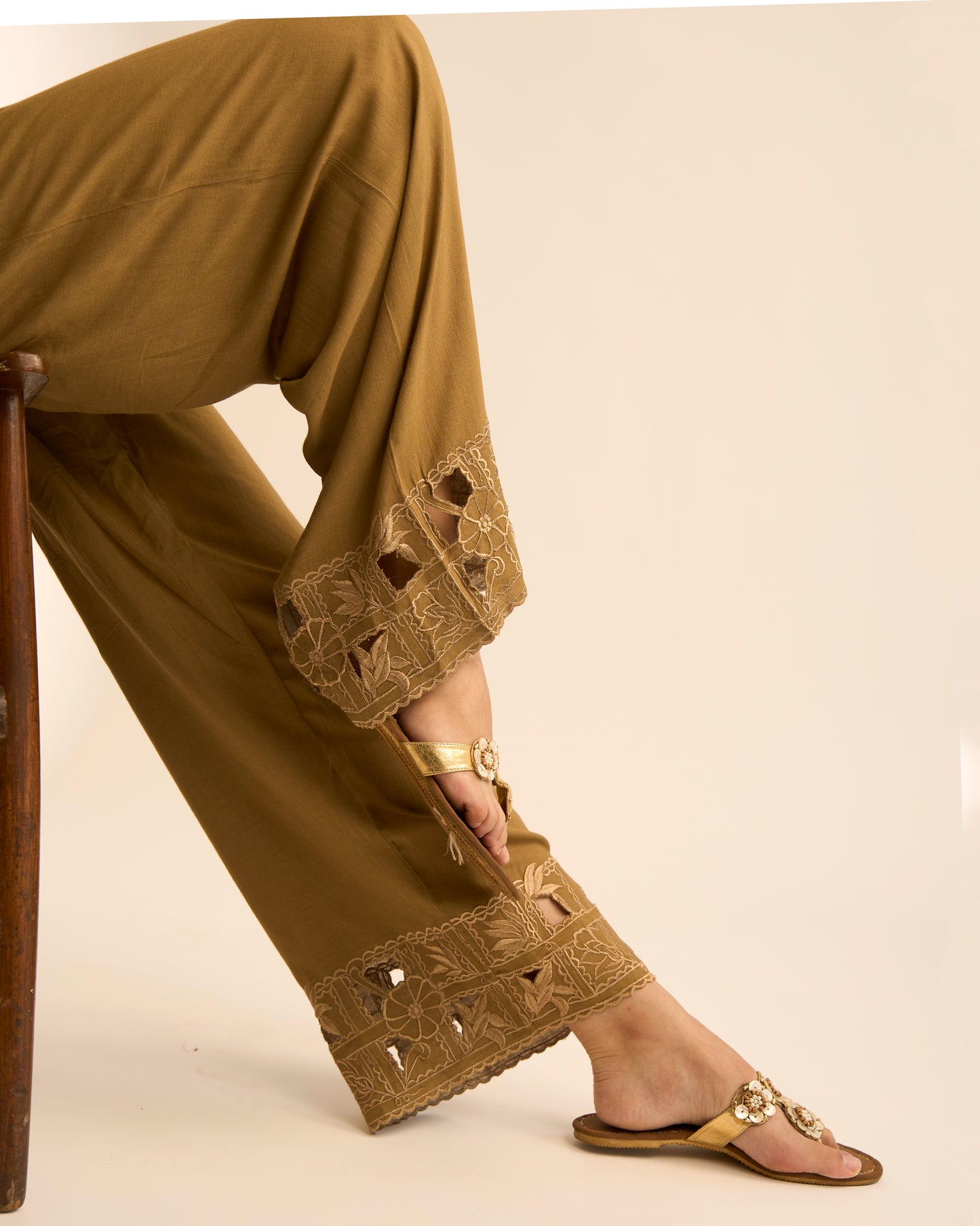 Olive Cutwork Co-ord Set