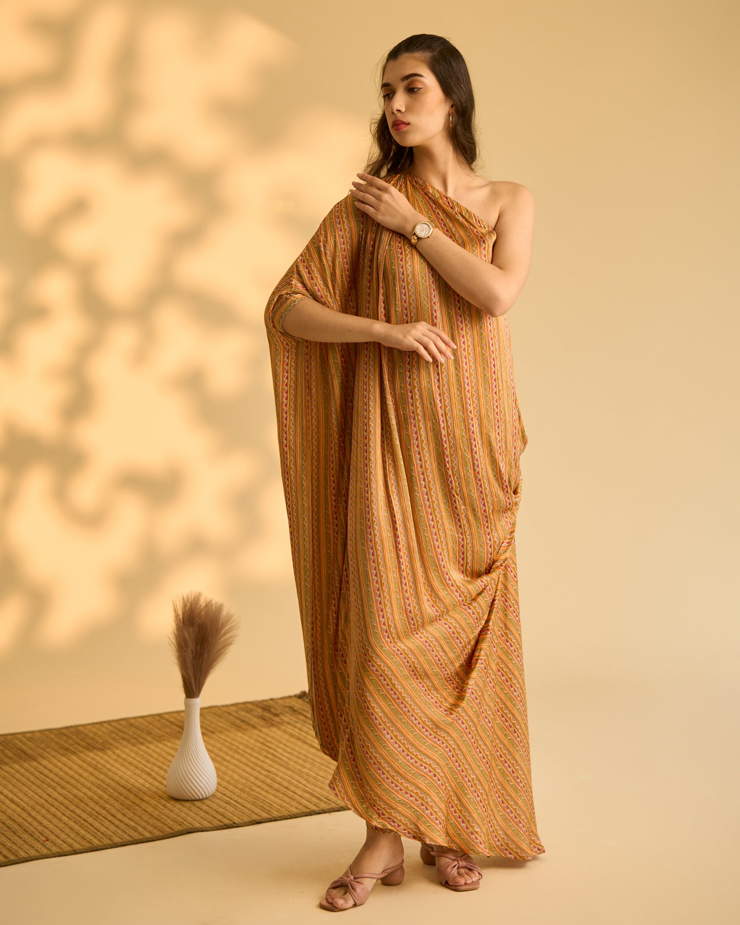 Aztec One Shoulder Dress