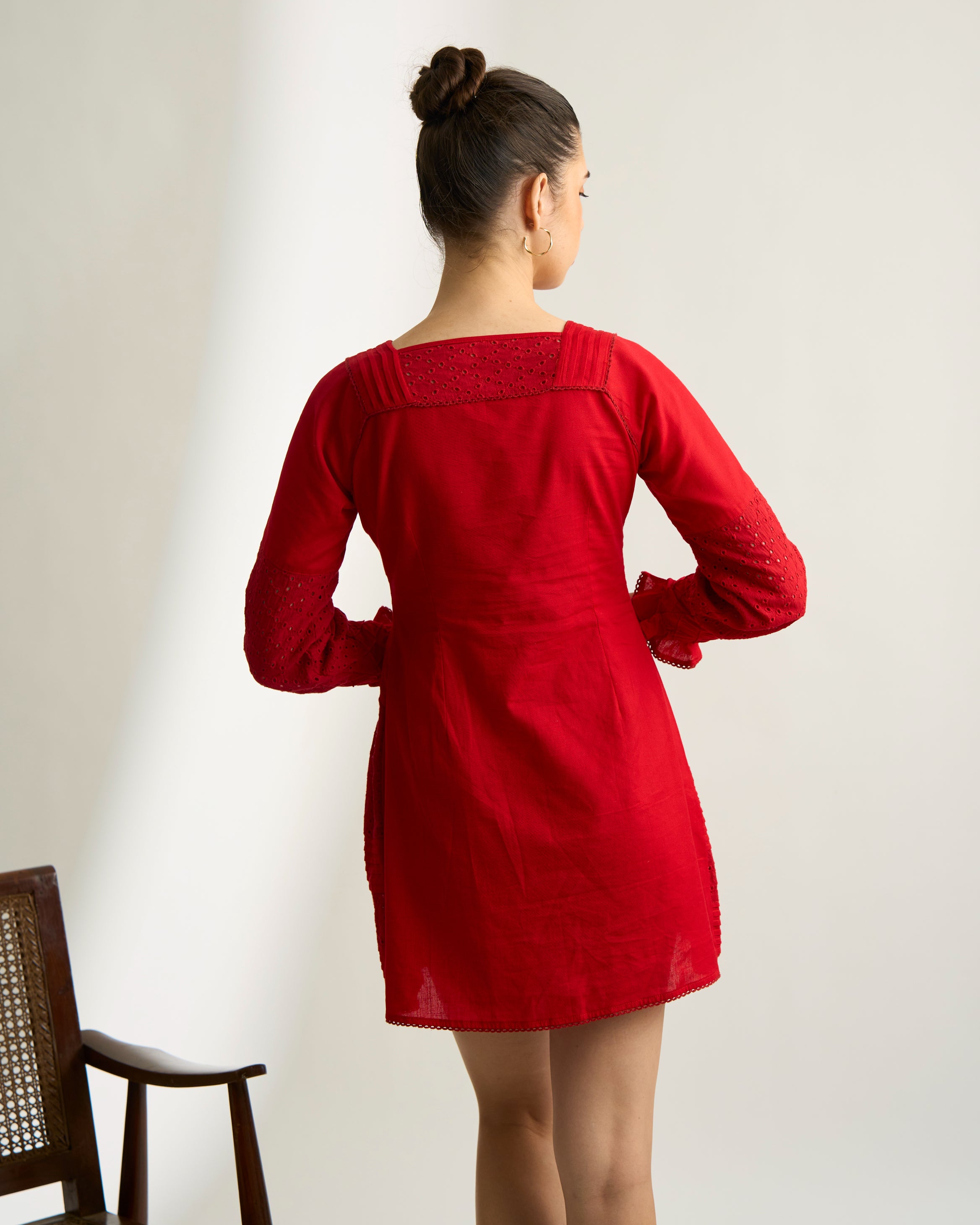 Red Schiffli Dress