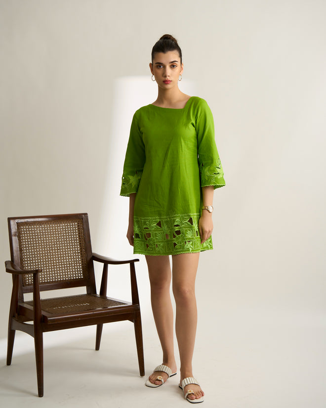 Green Cutwork Dress