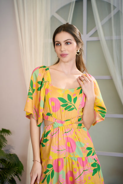Camellia crosscut dress