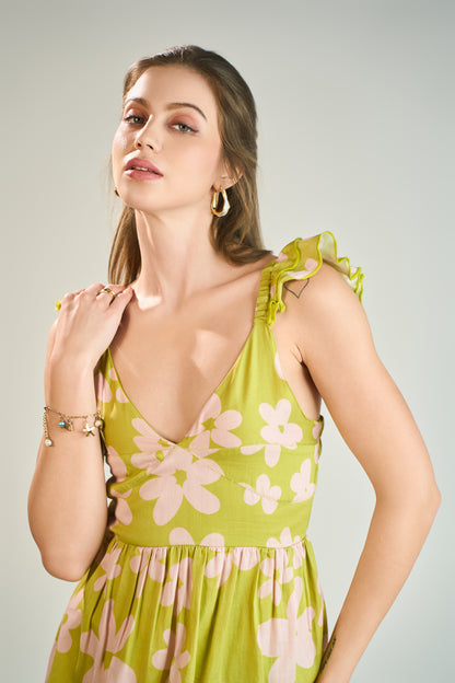 Lupine frill dress