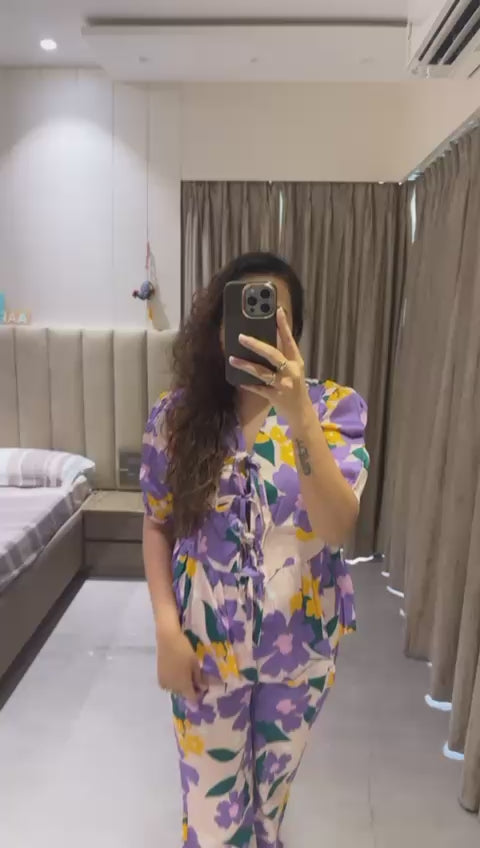 Purple Floral Co-ord Set